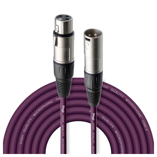 Stagg SMC6 CPP, Cable de micrófono con enchufe XLR a XLR de calidad de 6m, Púrpura