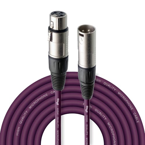 Stagg SMC6 CPP, Cable de micrófono con enchufe XLR a XLR de calidad de 6m, Púrpura