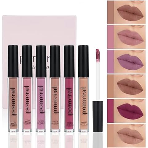 pomcral 6 Color Matte Lip Gloss Set Cover