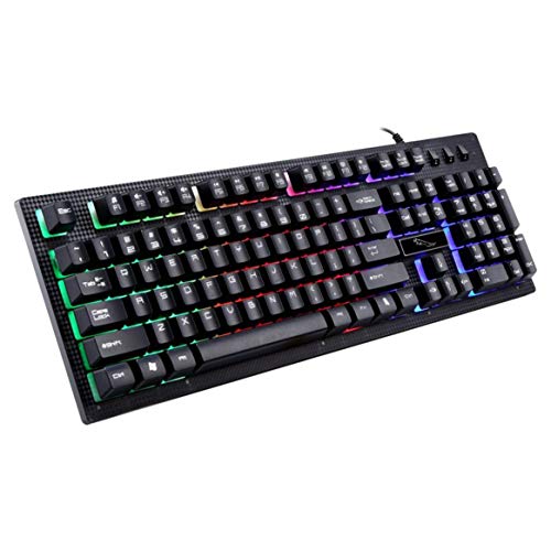 Kongqiabona-UK G20 USB Wired Mechanical Keyboard Gaming Keyboard Waterproof Suspended with led RGB Colorful Backlight For PC Computer Gamer