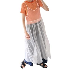 [ロペピクニック] バックリボンチュールキャミワンピース オフホワイト（15） 38" 