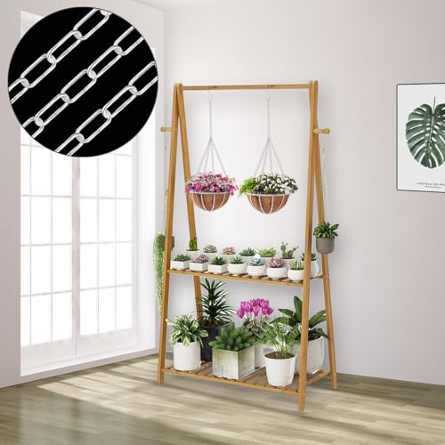 Image of 6 Ft Heavy Duty Hanging Chain Kit for Lighting Fixture (Chrome) | for Lighting Fixture, Chandelier, Pendant, Lantern, Swag Lamp, Plant /Flower Basket, Bird Feeder
