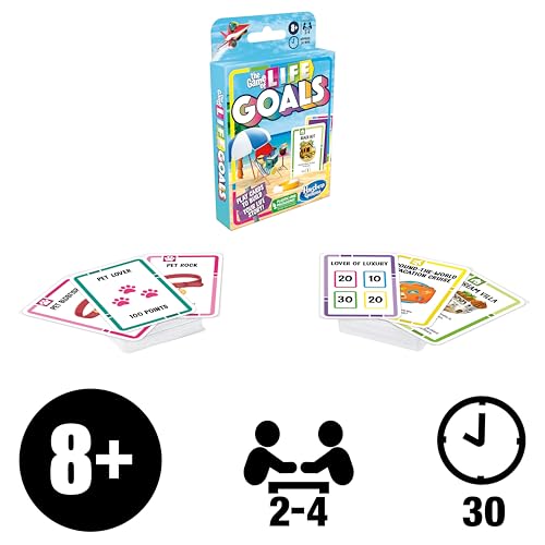 Hasbro Card Game The Game of Life Goals Fast Family Game for 2 to 4 Players from 8 Years