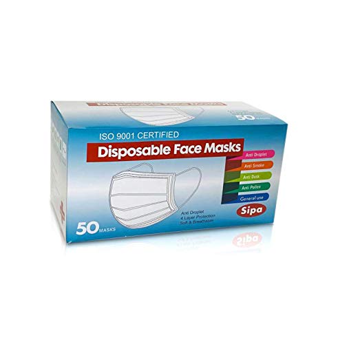 50 Pcs Disposable Face Masks with Ear Loop