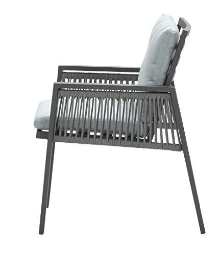 Garden Impressions Luxe aluminium Rope diningstoel Andrea, inclusief waterafstotende kussens - Afbeelding 4