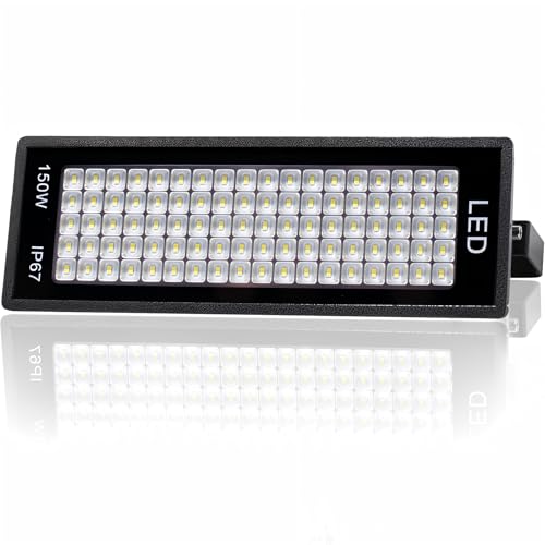 Indmird Foco LED Exterior 150W, 18000LM Focos Led 7000K Blanco Frío foco Proyector LEd Impermeable IP66 Luz led exterior para Garaje Jardín Granja Fábrica Almacén Estadio