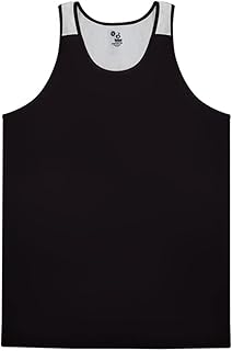 Badger Sports Alleson Athletic Mens Ventback Singlet, 3XL, Black/White-1
