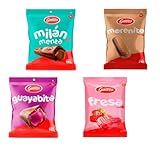 Gallito 4 pack Mix - Guayabita 4.13 Oz, Milan Menta 7.5 Oz, Morenitos 7.5 Oz, Fresita 7.5 Oz- Assorted Chocolate and Hard Candys From Costa Rica