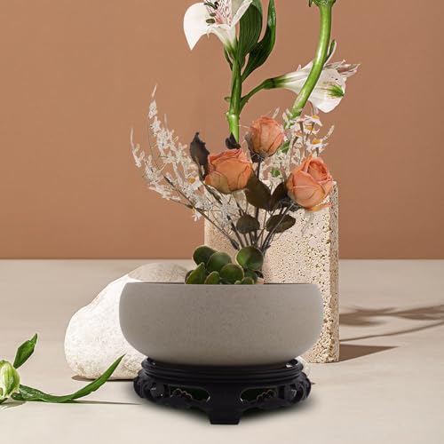 Pot céramique pour lotus évitant les fuites d'eau sur le bureau - 5