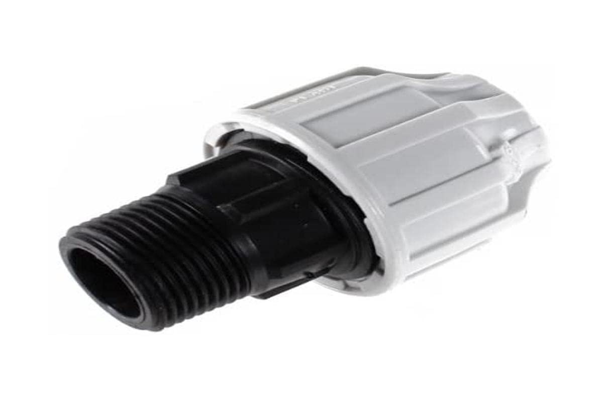 SOMATHERM FOR YOU, Raccord plastique droit pour tube PE Ø50 mm - Mâle 1"​1/​2 - Installation facile pour irrigation - Résistant à 16 bars et 80°C - Norme ACS - Étanchéité fiable
