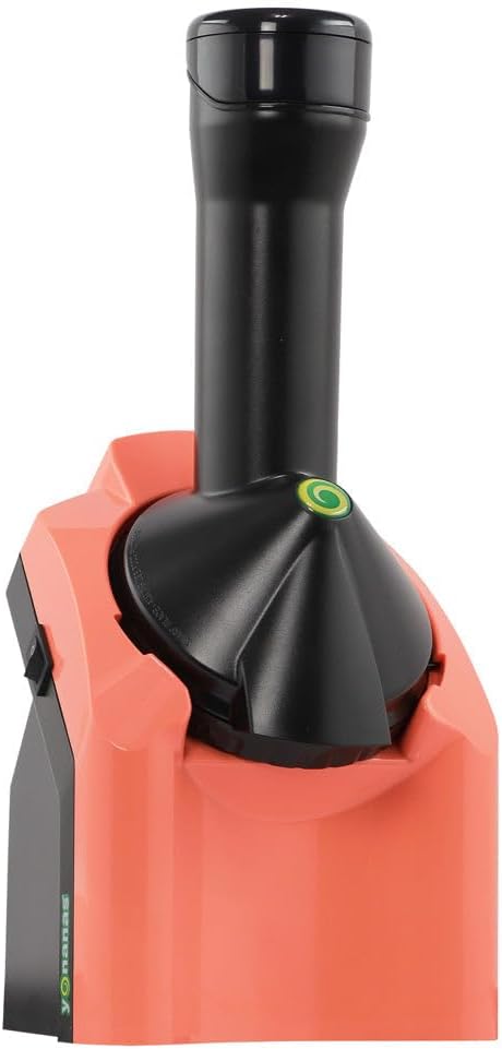 Yonanas 902CR Classic Vegan Dairy-Free Frozen Fruit Soft Serve Dessert Maker BPA Free with 36 Recipes 200 Watts, Coral