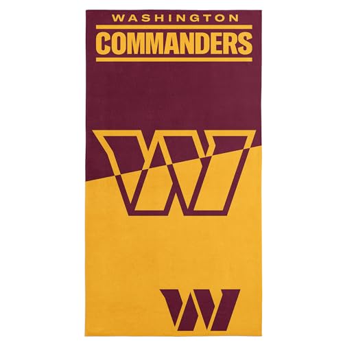 Northwest NFL Washington Commanders Microfiber Beach Towel, 30 x 60 Inches – Quick Dry, Sand Resistant, Lightweight, Highly Absorbent, Incisor Design