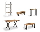 *Mesa exclusiva en madera maciza, de fabricación artesanal y estilo industrial. Tablero de madera maciza natural de pino encerado. Estructura resistente y gruesa con patas de acero en forma de X. Producto de fabricación nacional. MEDIDAS: ANCHO: 140 cm x FONDO: 80 cm x ALTO: 74 cm. Grosor del tablero: 3 cm. Mueble de fácil montaje, solamente hay que instalar las patas.