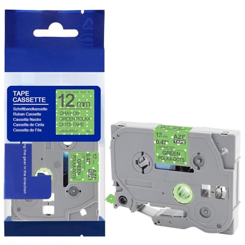 xv^[p12mm݊xe[vTZE631 TZE231 TZE131 PTH110 PTP710BT PTD200 PTD210 PTH100}Vƌ݊̂(Gray on Green)