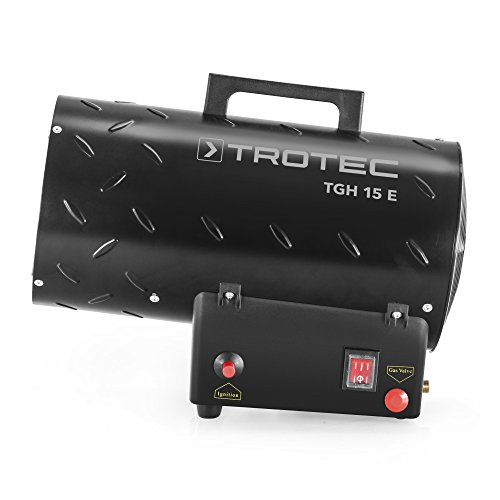 TROTEC Gasheizgebläse TGH 15 E Gas Heizgerät inkl Verbindungschlauch und Druckminderer Heizleistung bis 15 kW, 320 m³/ h Luftdurchsatz, für handelsübliche Gasflaschen, Piezozündung-3