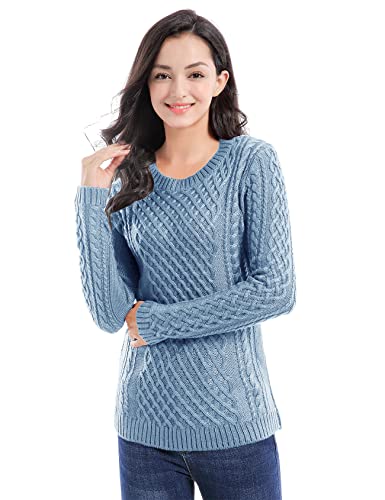 Image of v28 Women Crew Neck Knit Stretchable Elasticity Long Sleeve Sweater Jumper Pullover