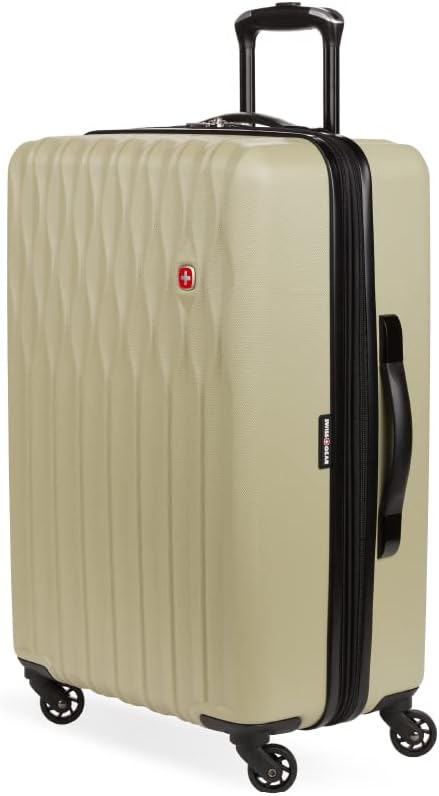 Amazon.com | SwissGear 8018 Hardside Expandable Luggage with Spinner Wheels, Sand, Checked-Medium 24-Inch | Suitcases
