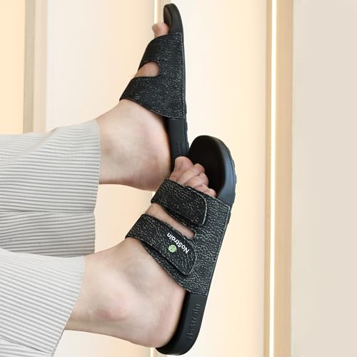 Image of NoStrain Men's Canvas Wave Print Sugar Sliders & Slippers | Ultra Soft Cushion FootBed | Comfortable Light Weight Casual Dailywear | Anti-Skid Sole | Waterproof Quick Drying Indoor Outdoor Flip Flops