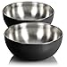 com-four® 2x bol mélangeur en acier inoxydable - bol de cuisine multifonctionnel pour collations ou salades - bol décoratif - bol en métal avec revêtement extérieur (2 pièces - Ø 20cm anthracite)