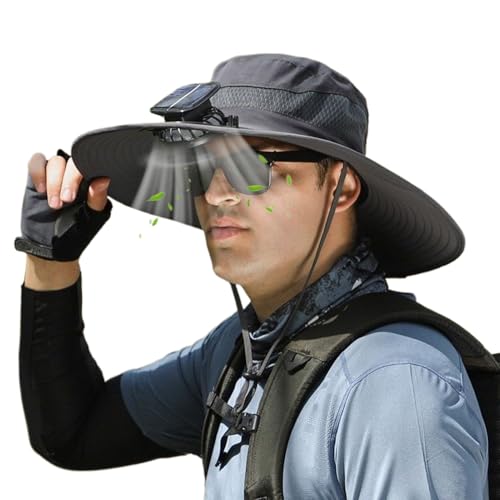 Chapeau ventilateur solaire confortable pour camping et randonnée