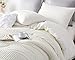 Cupocupa King Size Comforter Set;White Comforter Boho Tufted Lightweight Bedding Sets 3PCS Pom Pom Comforter Soft Jacquard with 2 Pillow Cases for All Season