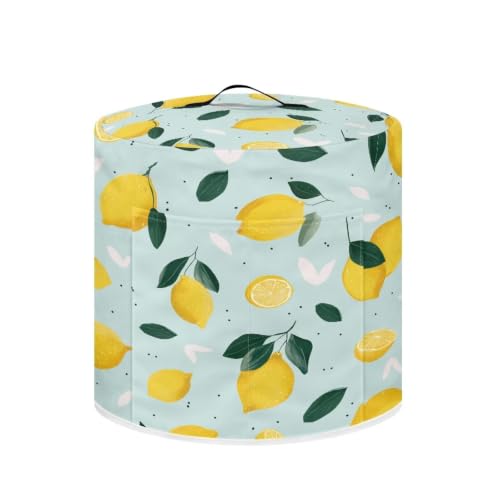 Image of Blue Lemon Print Portable Air fryer Portable Rice Cooker Cover
