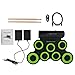 deAO Kit de Batería Electrónica con Modelo Plegable Portátil Conjunto Tapete Musical...