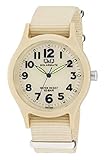 Citizen Q&Q Men's Analog Solar Waterproof Nylon Strap H062-006 Beige