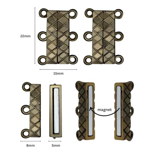 Image of Satra Traders Magnetic Locks for Jewellry Making DIY | Size : 22mm | Qty : 6pcs (Nickel)