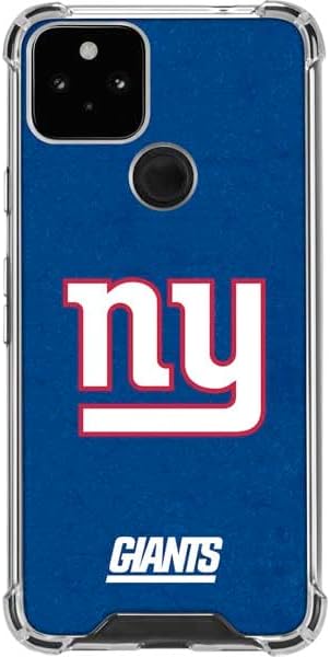 Skinit Clear Phone Case Compatible with Google Pixel 5 - Officially Licensed NFL New York Giants Distressed Design