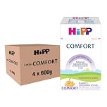 HiPP Latte Comfort in Polvere, Anti-Coliche, dalla Nascita Fino AI 12 Mese, 4 Confezioni da 600 gr, Latte in Polvere, Neonato, Latte in Polvere per Neonati