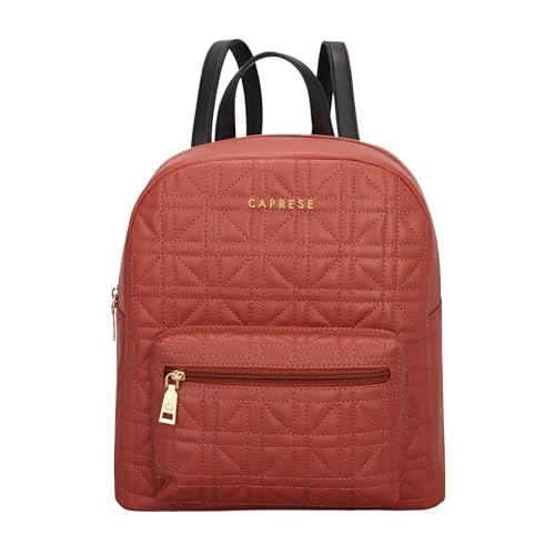 Image of Caprese Aimee Medium Quilted Faux Leather Fashion Backpack for Women | Stylish & Functional Daypack with Adjustable Straps & Detachable Charm| Front Pocket | Perfect for College, Travel & Daily Use