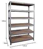 shelfplaza PRO 200x120x50 cm regał do dużych obciążeń w kolorze ocynkowany z 6 półkami i udźwigiem 166 kg na półkę
