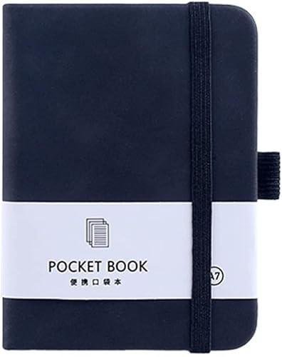 LUAMY ポケットノート A7 小型 ペンホルダー付き 罫線入り 裏抜けしない ソフトカバー ゴムバンド付き DIY 手帳 記録 メモ帳 日記帳 付箋本 軽量 コンパクト ポータブル 持ち運び便利 おしゃれ 人気 多機能 通勤 通学 ビジネス 会議 オフ