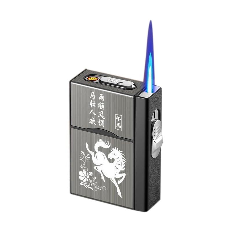 Amazon.com: Chinese Zodiac Series Cigarette Case Lighter, can be Charged  and inflated, can Hold 20 Cigarettes, can be Used as a Collection  Decoration Gift (Color: Black)(Black Horse) : Health & Household