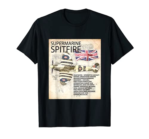 Spitfire Aircraft WW2 Airplane Plane Da Vinci Camiseta