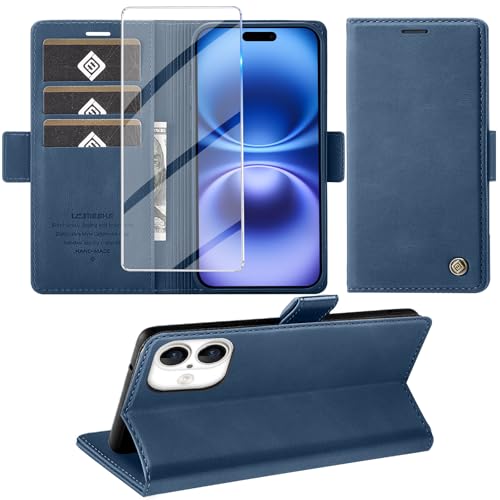 Étui de protection à rabat en cuir bleu anti-choc pour éviter les écrans brisés