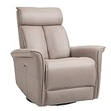 HOMCOM Modern Electronic Power Recliner with 360 Swivel Rotation, USB Charging Port and Footrest, Brown