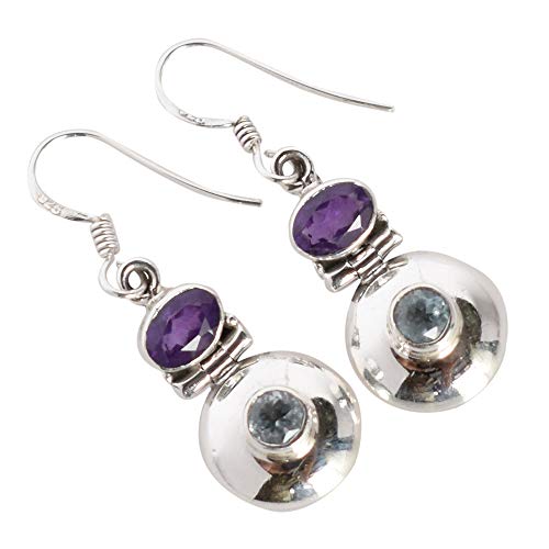 Boucles d'oreilles Améthyste et argent 925 facetté style haute joaillerie