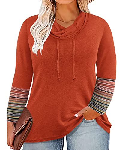 Image of CARCOS Womens Plus Size Tops Mock Neck Long Sleeve Shirts Turtleneck Tunics for Fall Winter XL-5XL