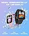 BIGGERFIVE Smartwatch Kinder mit/ohne App, 1,8" Fitness Uhr Schrittzähler, 24/7 Puls, Wecker, 30m Wasserdicht, Schlafmonitor, Puzzlespiele, 100+ Zifferblätter für Mädchen Jungen Teens 5–16, Schwarz
