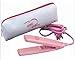 No Frizzy Hair! Yes... Quick High Heat Mini Tourmaline Ceramic Flat Iron, Salon Quality Mini Flat Iron for Travel w/ Heat Resistant Pouch. Tourmaline Plates Lay Hair Flat for a High Shine & Smoothness