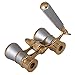 Levenhuk Broadway 325N Opera Glasses (Silver Theater Binoculars with LED Light and Extendable Handle)