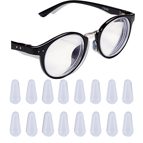 eMingo 10 Pair Eyeglasses Nose Pads,Anti-Slip Adhesive Silicone Nose Pad for Eyeglass Sunglasses Spectacles (Clear, L-2.5mm)