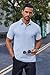 COOFANDY Men's Pique Polo Shirts Short Sleeve Cotton Casual Golf Shirts Basic Solid Color Collared T-Shirt, Light Blue, X-Large