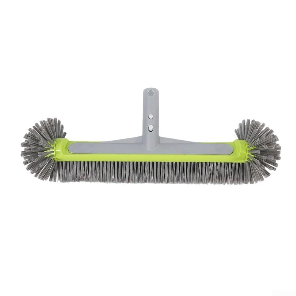 Spazzola per piscina con ampia testa emisferica e manico angolato in alluminio, efficace pulizia di piscine, piastrelle, pareti e pavimenti del bagno (borsa)