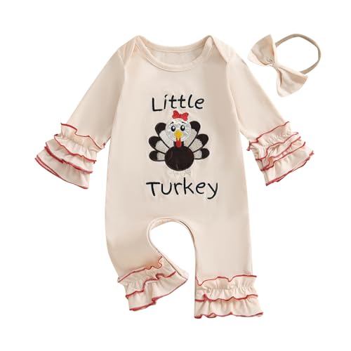Thanksgiving Baby Girl Outfit My First Thanksgiving Little Turkey Romper Onesie Fall Newborn Christmas Clothes