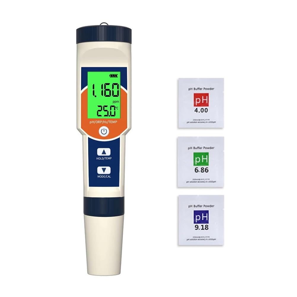 IJSDNVJNDX Digital Water Quality Tester 4-in-1 PH ORP H2 Temp Test Ppm Water Meter for Drinking Water Food Pool