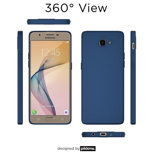 Image of Outlouders Back Cover for Samsung Galaxy J7 Prime | Camera Protection | Durable Soft Matte Silicone Bumper Case (Blue)