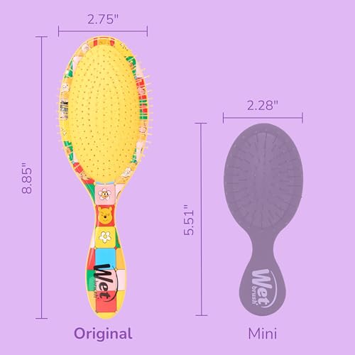 Image of Wet Brush Disney Winnie The Pooh Original Detangler Hair Brush, Flexible Bristles Gently Detangle All Hair Types, Works on Wet or Dry Strands, Ergonomic Handle, Reduces Breakage, Pooh & Friends